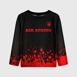 Лонгслив детский AEK Athens - red gradient посередине, цвет: 3D-принт