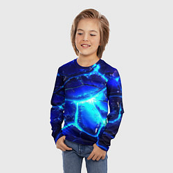 Лонгслив детский Синие плиты лед, цвет: 3D-принт — фото 2