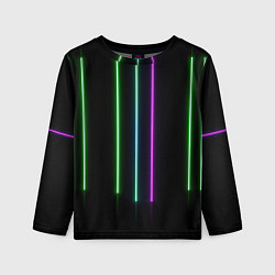 Лонгслив детский Neon stripes, цвет: 3D-принт