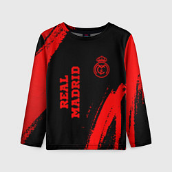 Лонгслив детский Real Madrid - red gradient вертикально, цвет: 3D-принт