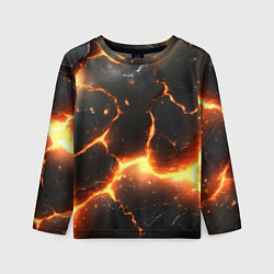 Детский лонгслив Лава и разлом плит