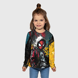 Лонгслив детский Человек-паук абстракция из красок, цвет: 3D-принт — фото 2
