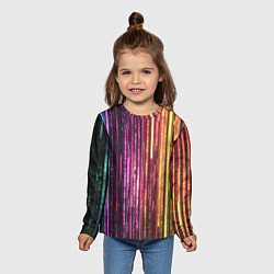 Лонгслив детский Неоновый и переливающийся киберпанк узор, цвет: 3D-принт — фото 2