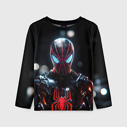 Лонгслив детский Спайдер-мен в мото костюме, цвет: 3D-принт