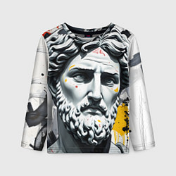 Лонгслив детский Античный портрет и краска, цвет: 3D-принт