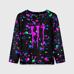 Лонгслив детский Monster energy неоновые краски, цвет: 3D-принт