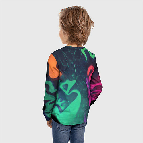Детский лонгслив Бэтмен красочное небо / 3D-принт – фото 4
