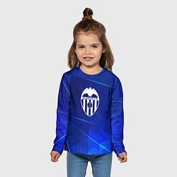 Лонгслив детский Valencia blue poly, цвет: 3D-принт — фото 2