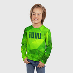 Лонгслив детский Gidle green poly, цвет: 3D-принт — фото 2