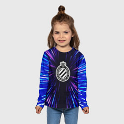 Лонгслив детский Club Brugge neon energy, цвет: 3D-принт — фото 2