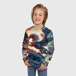 Лонгслив детский Пегас тёмных сил - нейроарт, цвет: 3D-принт — фото 2
