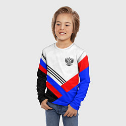 Лонгслив детский Герб России - минимализм, цвет: 3D-принт — фото 2