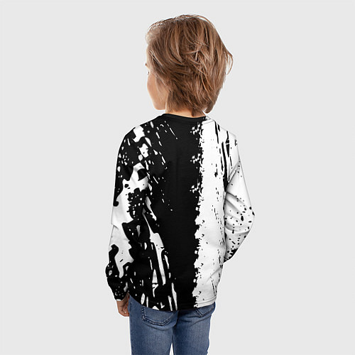 Детский лонгслив Mercedes краски текстура / 3D-принт – фото 4