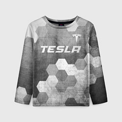 Детский лонгслив Tesla - grey gradient посередине