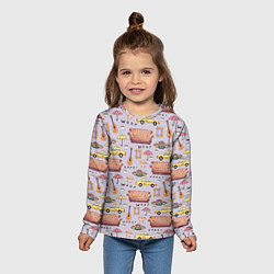 Лонгслив детский Друзья - паттерн, цвет: 3D-принт — фото 2