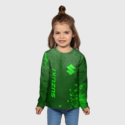 Лонгслив детский Suzuki - green gradient вертикально, цвет: 3D-принт — фото 2