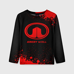 Лонгслив детский Great Wall - red gradient, цвет: 3D-принт