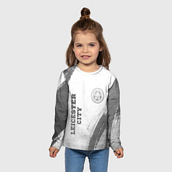 Лонгслив детский Leicester City - white gradient вертикально, цвет: 3D-принт — фото 2