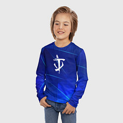 Лонгслив детский Doom blue poly, цвет: 3D-принт — фото 2