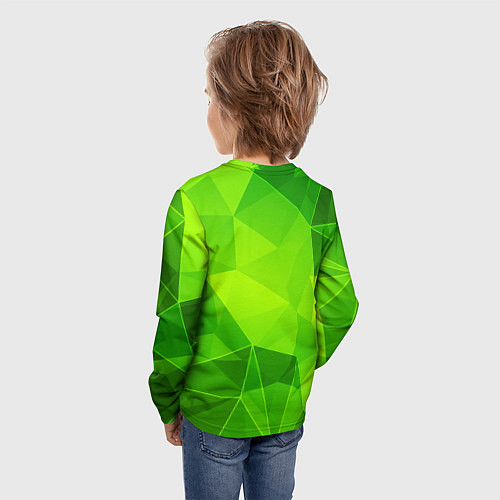 Детский лонгслив Ajax green poly / 3D-принт – фото 4