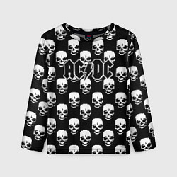 Лонгслив детский AC DC rock skull, цвет: 3D-принт