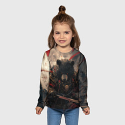 Лонгслив детский Самурай медведь, цвет: 3D-принт — фото 2