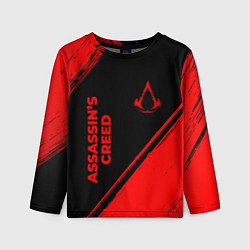 Детский лонгслив Assassins Creed - red gradient вертикально