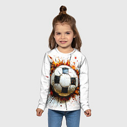 Лонгслив детский Футбольный мяч на белом, цвет: 3D-принт — фото 2