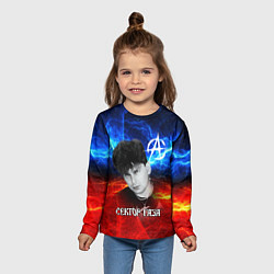 Лонгслив детский Сектор газа молнии на фоне, цвет: 3D-принт — фото 2