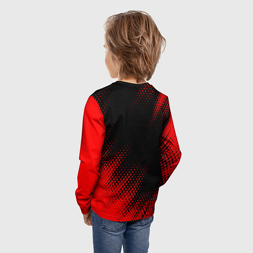 Детский лонгслив Mini - red gradient вертикально / 3D-принт – фото 4
