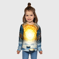 Лонгслив детский Шайбы в лесу, цвет: 3D-принт — фото 2