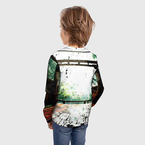 Детский лонгслив Боец айкидо в Японии / 3D-принт – фото 4