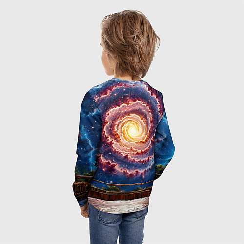 Детский лонгслив Айкидоист в космосе / 3D-принт – фото 4