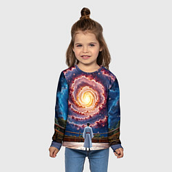 Лонгслив детский Айкидоист в космосе, цвет: 3D-принт — фото 2