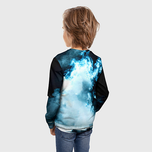 Детский лонгслив Айкидоист в дыму / 3D-принт – фото 4