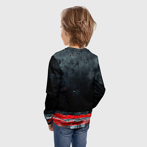 Детский лонгслив Айкидоист на черном / 3D-принт – фото 4