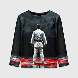 Лонгслив детский Айкидоист на черном, цвет: 3D-принт