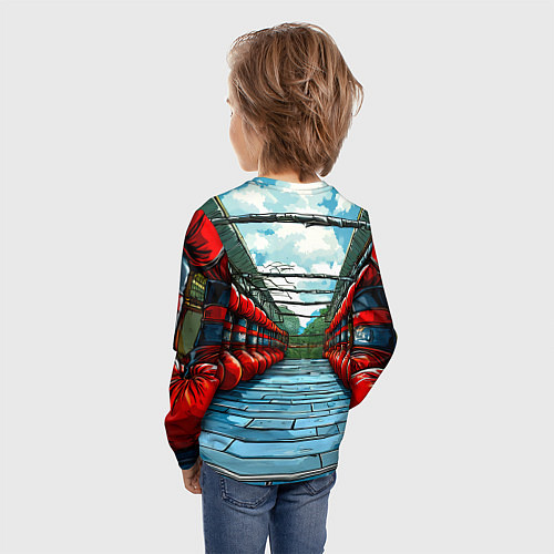 Детский лонгслив Зал Муай Тай / 3D-принт – фото 4