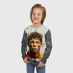 Лонгслив детский Артуро Гатти на сером, цвет: 3D-принт — фото 2