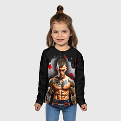 Лонгслив детский Дастин Порье на черном, цвет: 3D-принт — фото 2