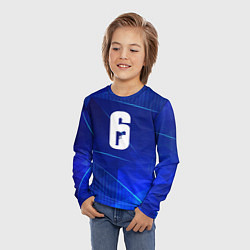 Лонгслив детский Rainbow Six blue poly, цвет: 3D-принт — фото 2