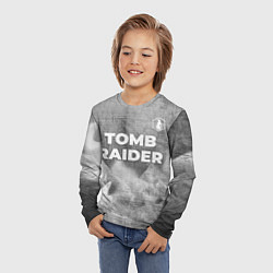 Лонгслив детский Tomb Raider - grey gradient посередине, цвет: 3D-принт — фото 2