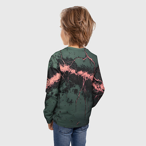 Детский лонгслив Гранж потертая текстура / 3D-принт – фото 4