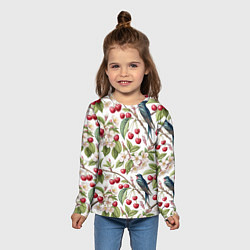 Лонгслив детский Ласточка в вишневом саду, цвет: 3D-принт — фото 2