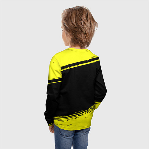 Детский лонгслив Borussia жёлтые полосы / 3D-принт – фото 4