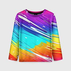 Лонгслив детский Радужные брызги краски текстура, цвет: 3D-принт