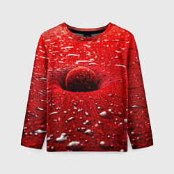 Детский лонгслив Красный шар на красном полотне