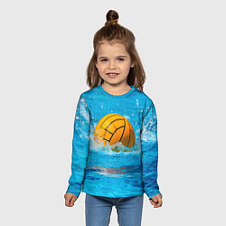 Лонгслив детский Мяч ватерполо в басейне, цвет: 3D-принт — фото 2