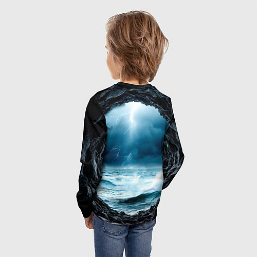 Детский лонгслив Виндсерфинг и молния / 3D-принт – фото 4