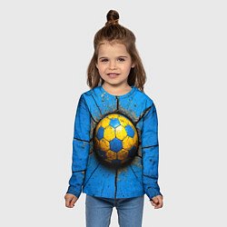 Лонгслив детский Гандбольный мяч на синем, цвет: 3D-принт — фото 2